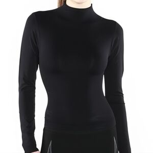 Firma Energywear Mock Neck Long Sleeve Top Women XL Capsule Staple Black